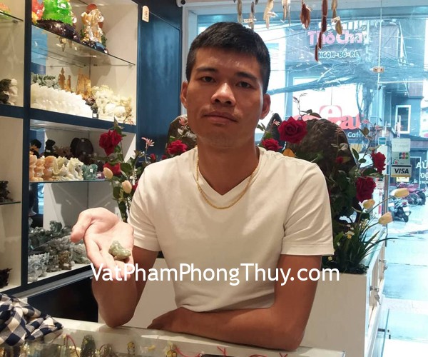 Anh Định - khách hàng mua mặt tỳ hưu ngọc phỉ thúy xanh A+ S2005-8427