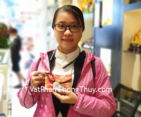 Chị Ngọc Anh - khách hàng mua mặt phật ngọc phỉ thúy xanh tía S863
