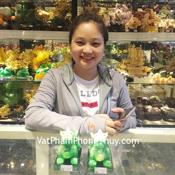 Chị Hạnh - khách hàng mua Cặp Tỳ hưu xanh ngọc LN060