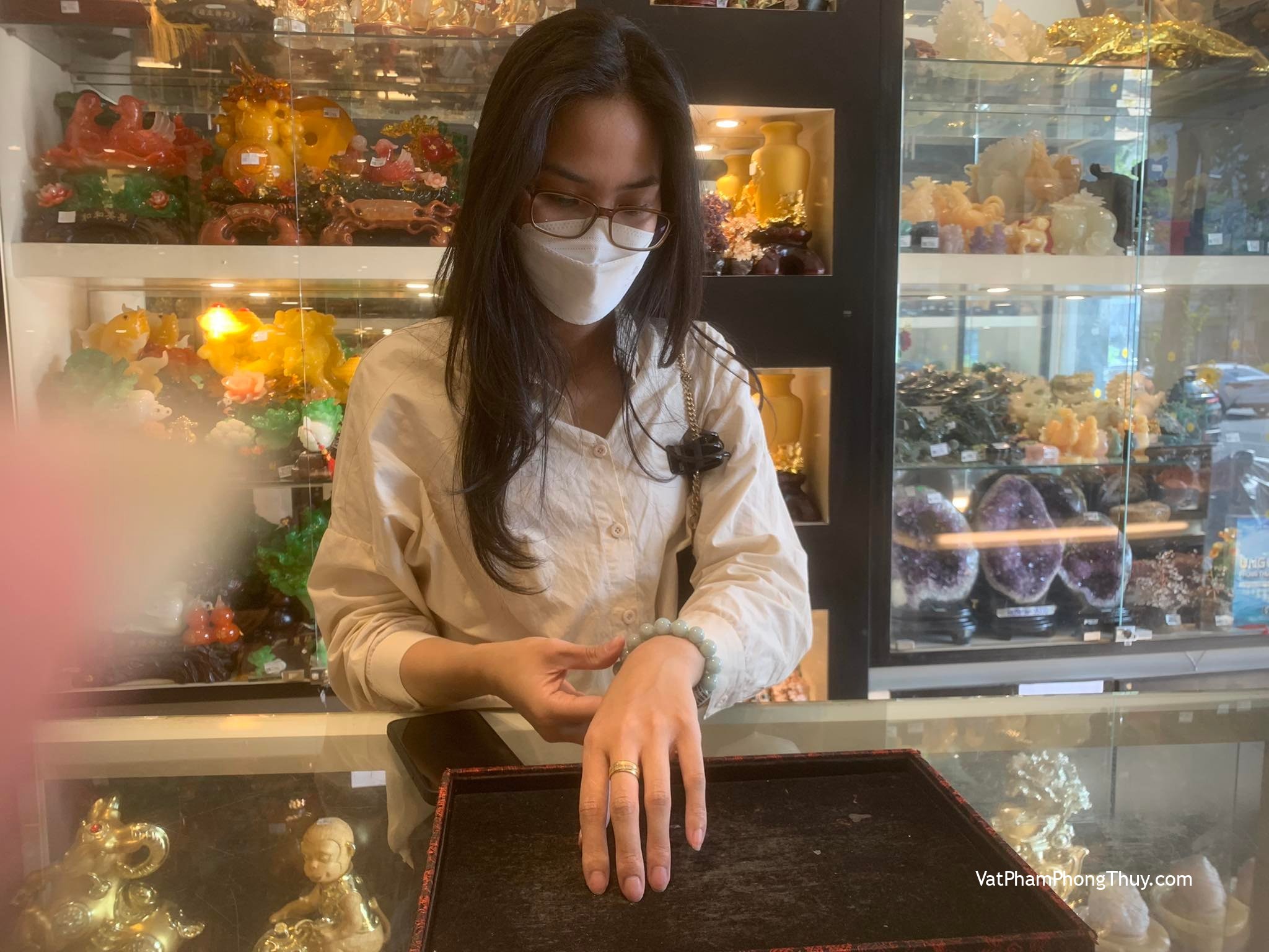 Chị Phương - Khách hàng mua Chuỗi Phỉ Thúy xanh lục tiên S6777.